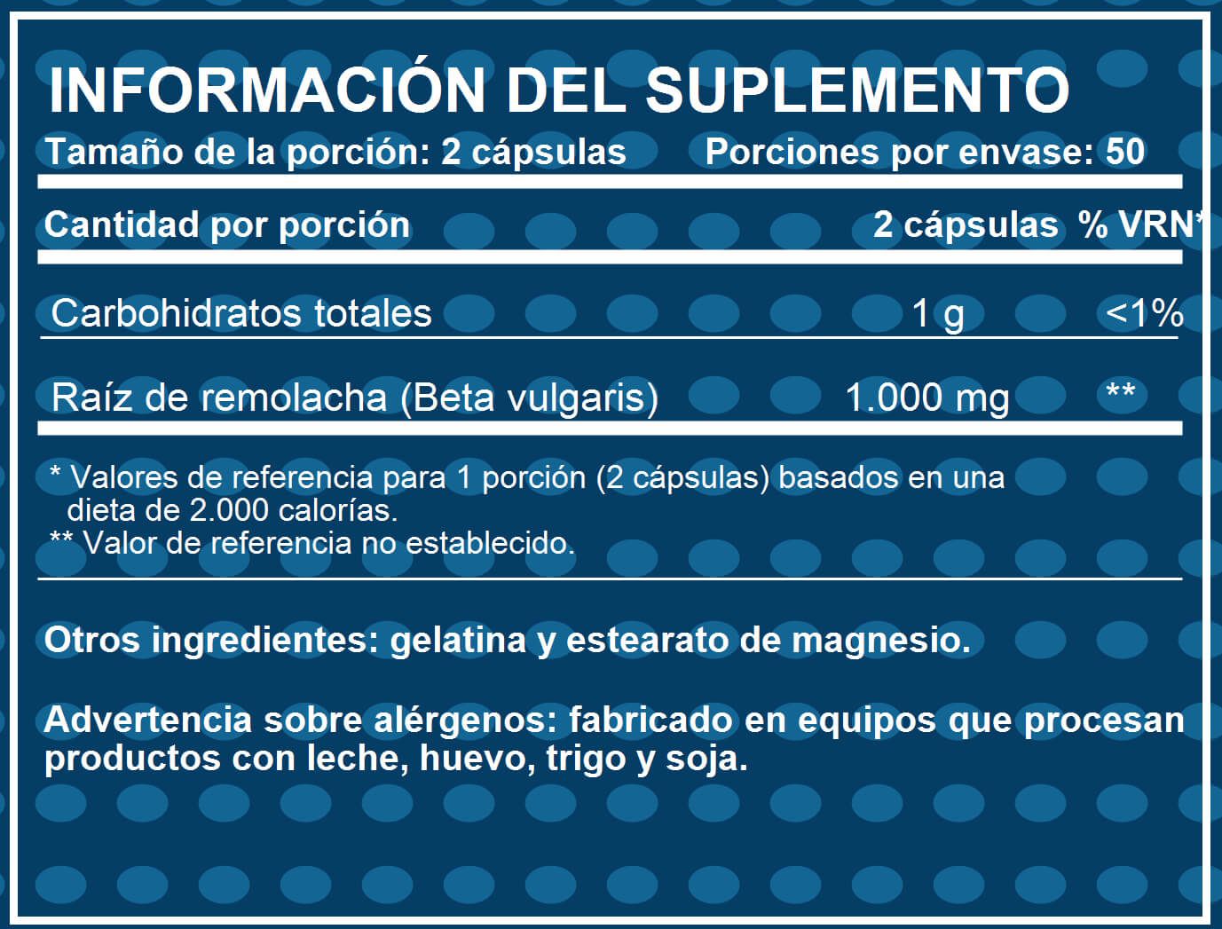 Información nutricional