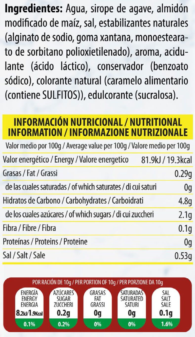Información nutricional