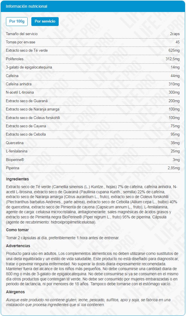 Información nutricional