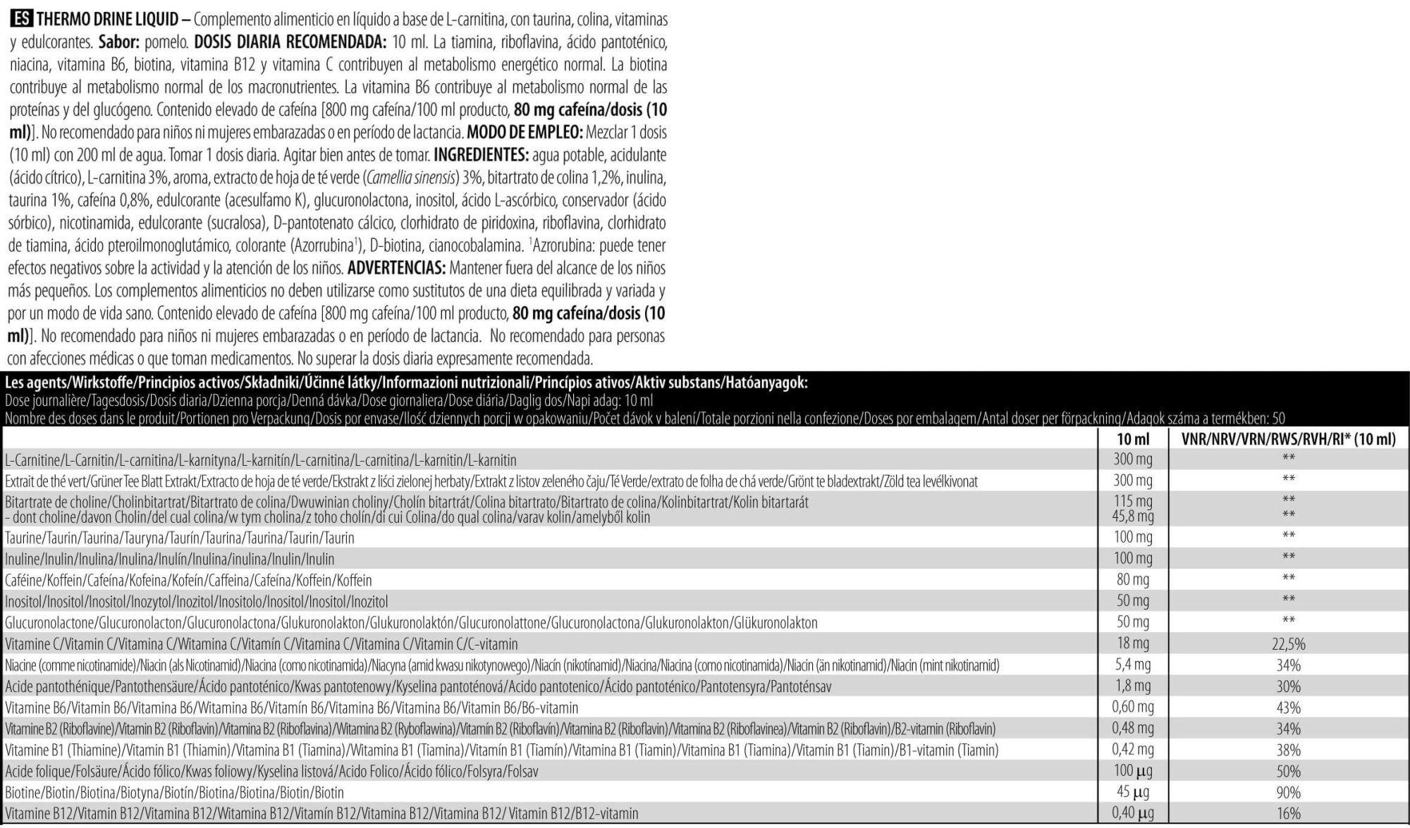 Información nutricional