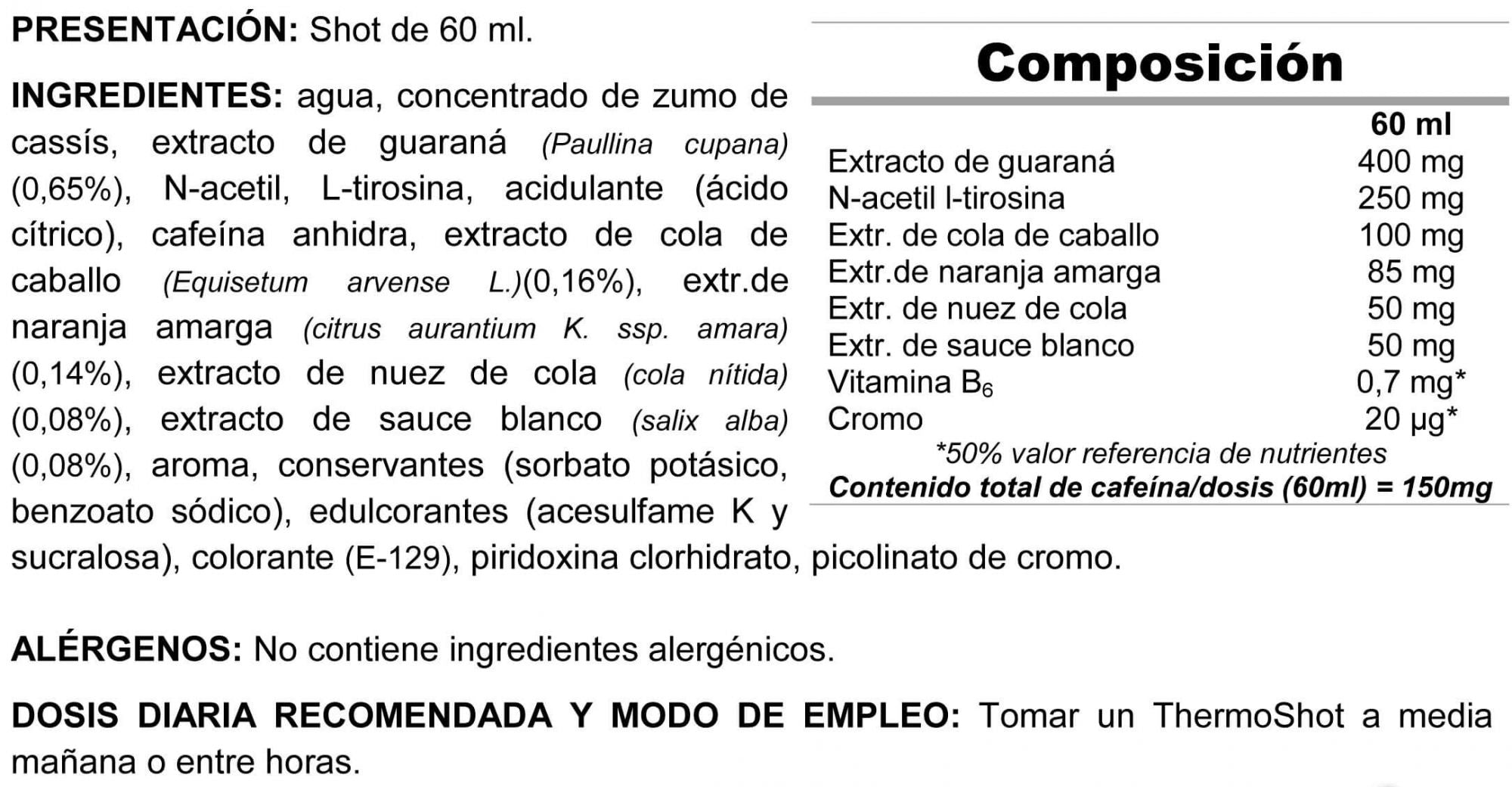 Información nutricional