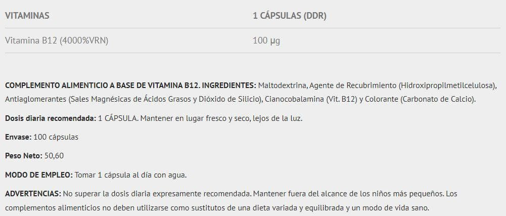 Información nutricional