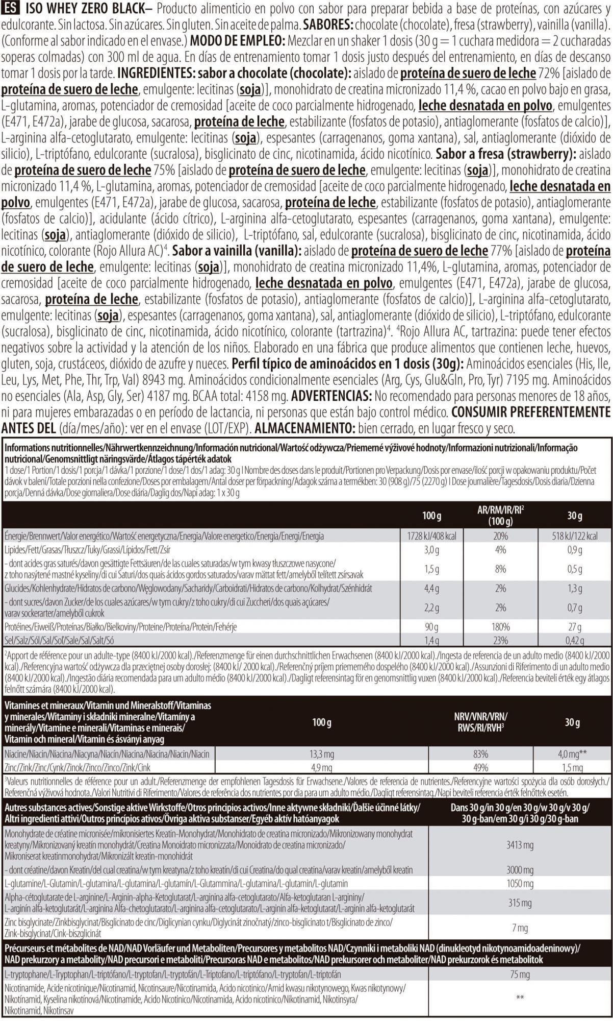 Información nutricional