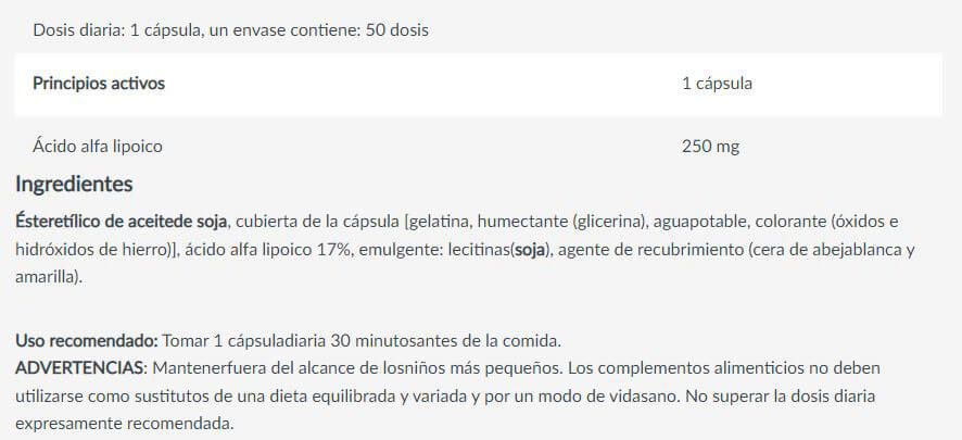 Información nutricional
