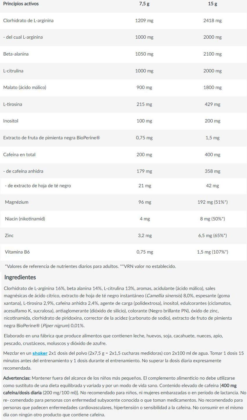 Información nutricional