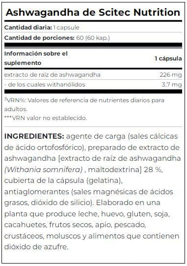 Información nutricional