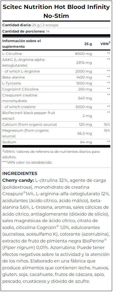 Información nutricional