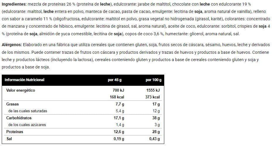 Información nutricional