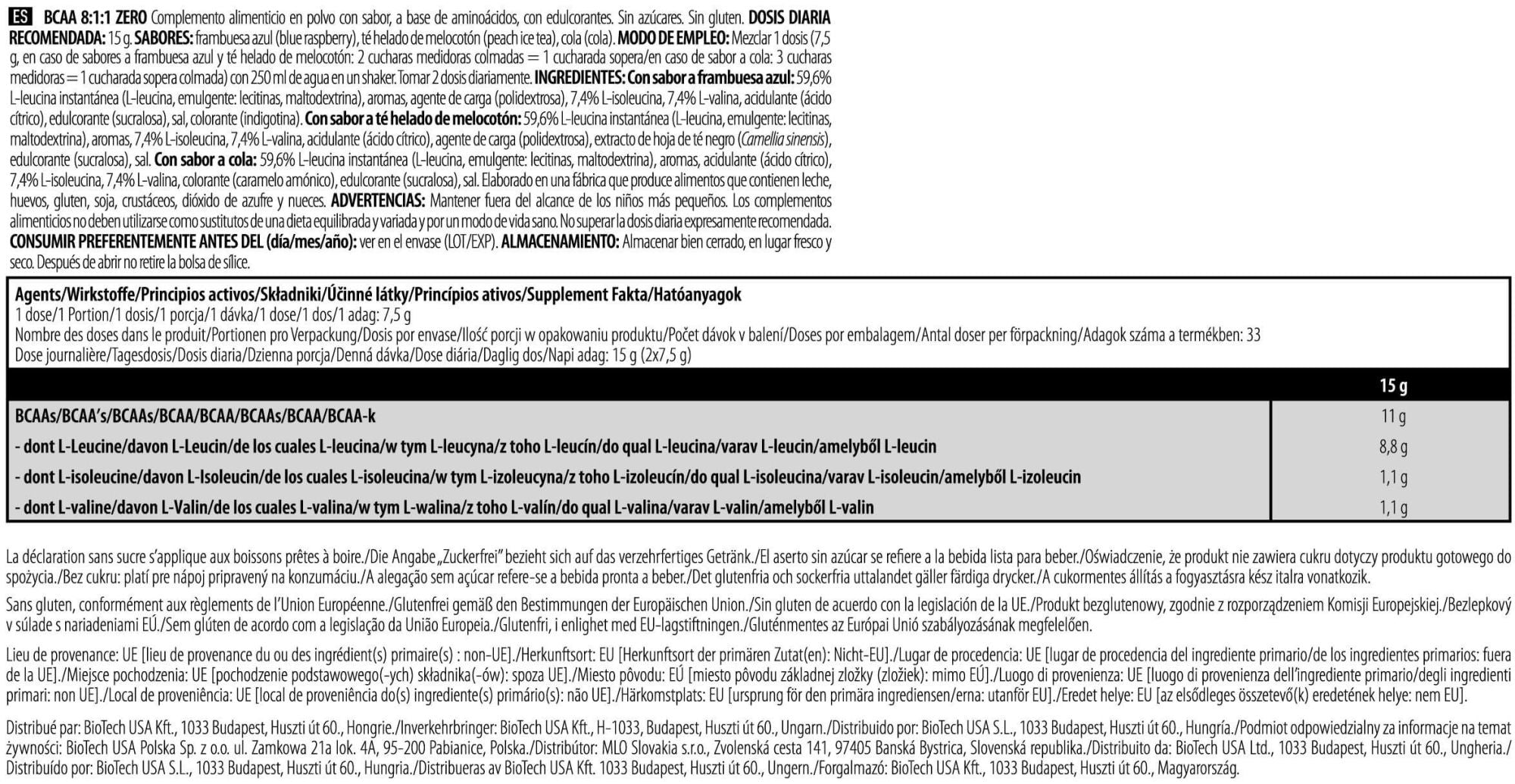 Información nutricional