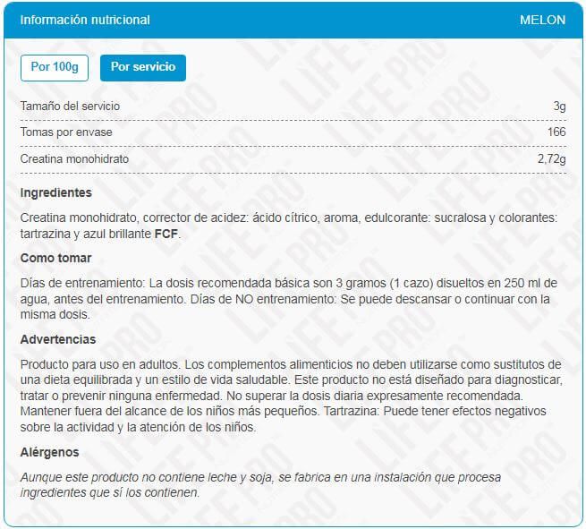 Información nutricional