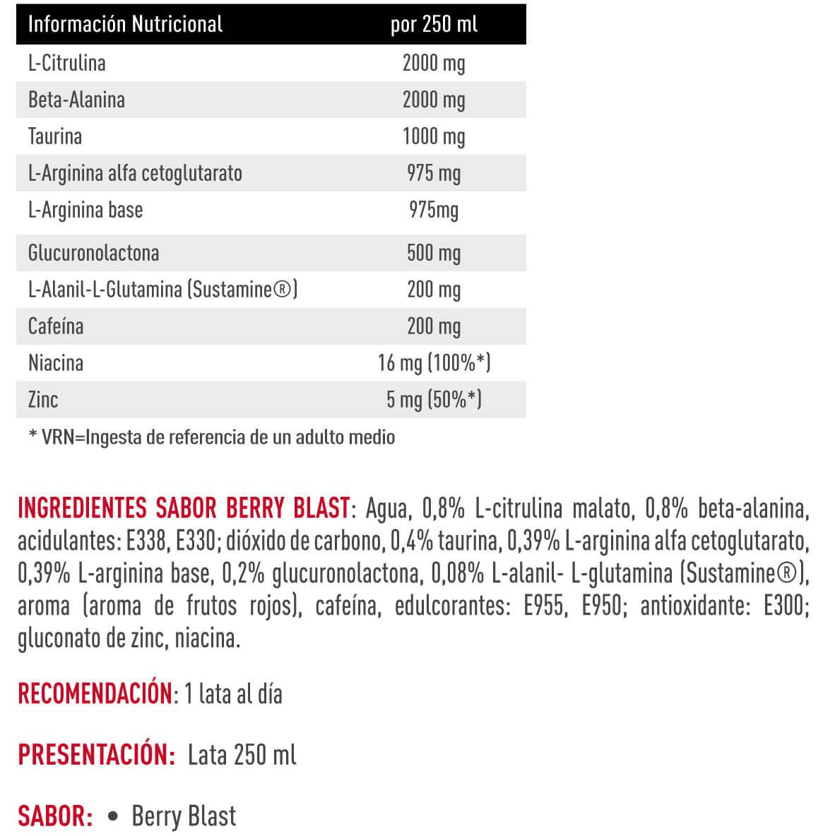 Información nutricional