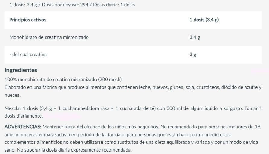 Información nutricional