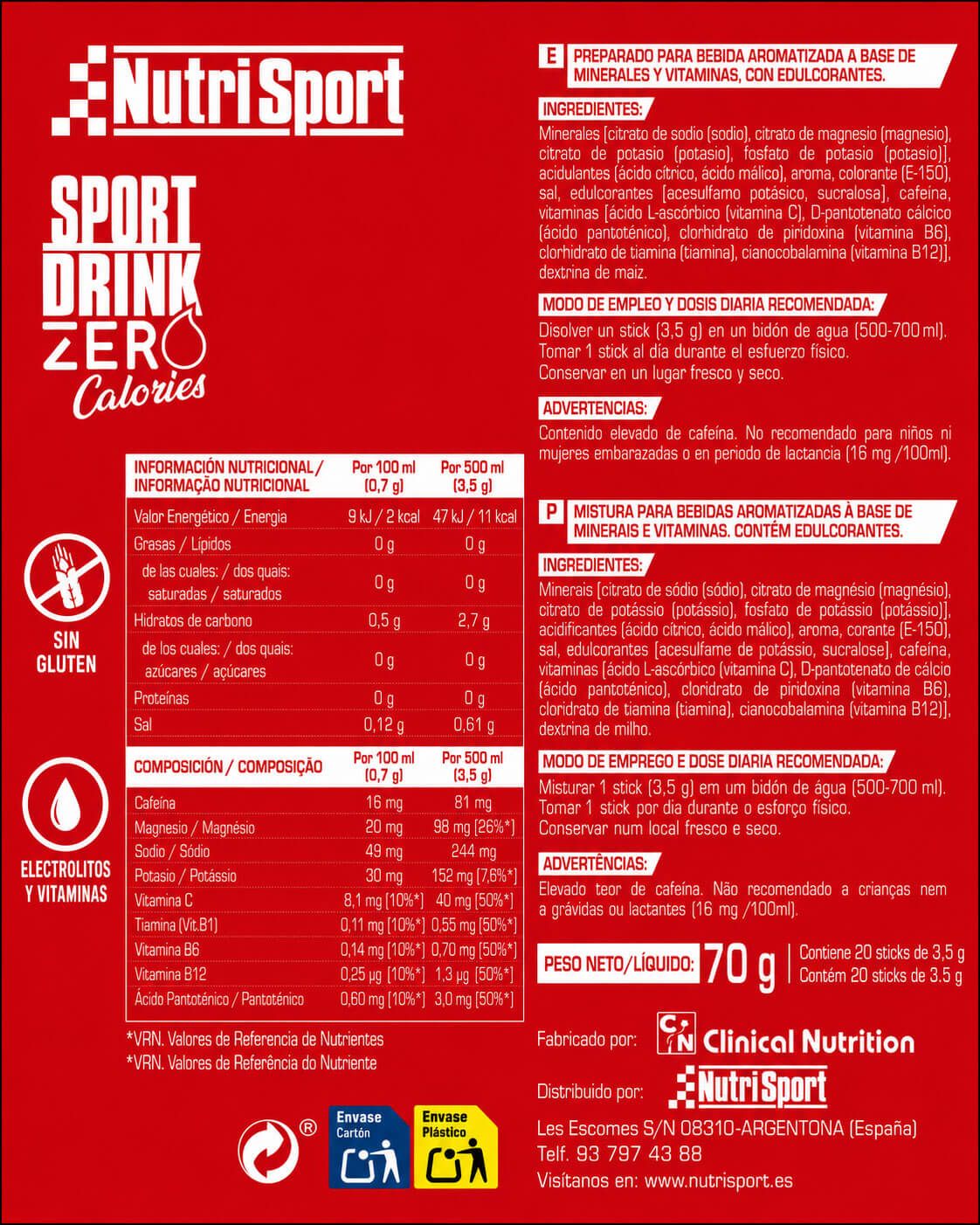 Información nutricional