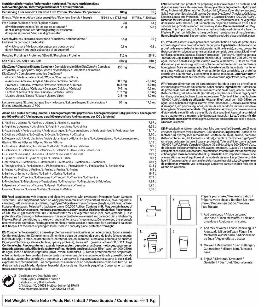 Información nutricional